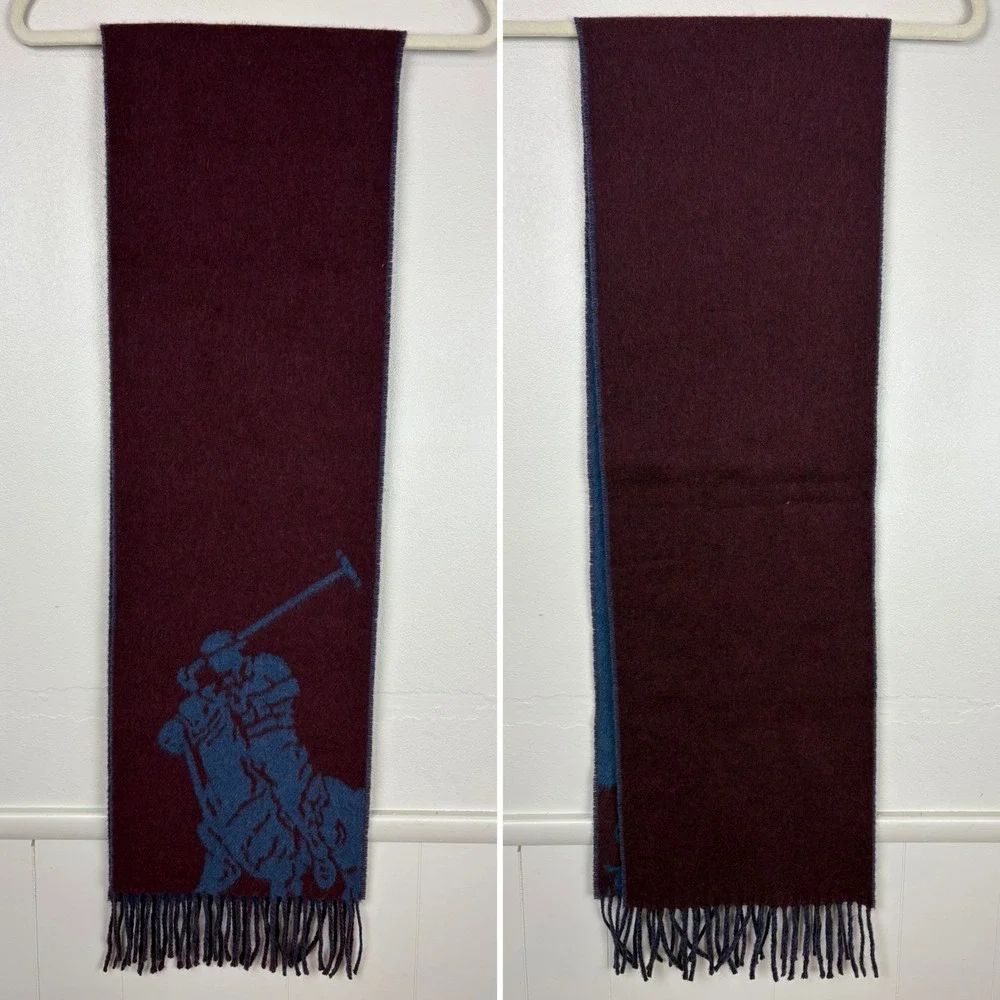 Polo Ralph Lauren Big Pony Reversible Fringe Scarf  10
